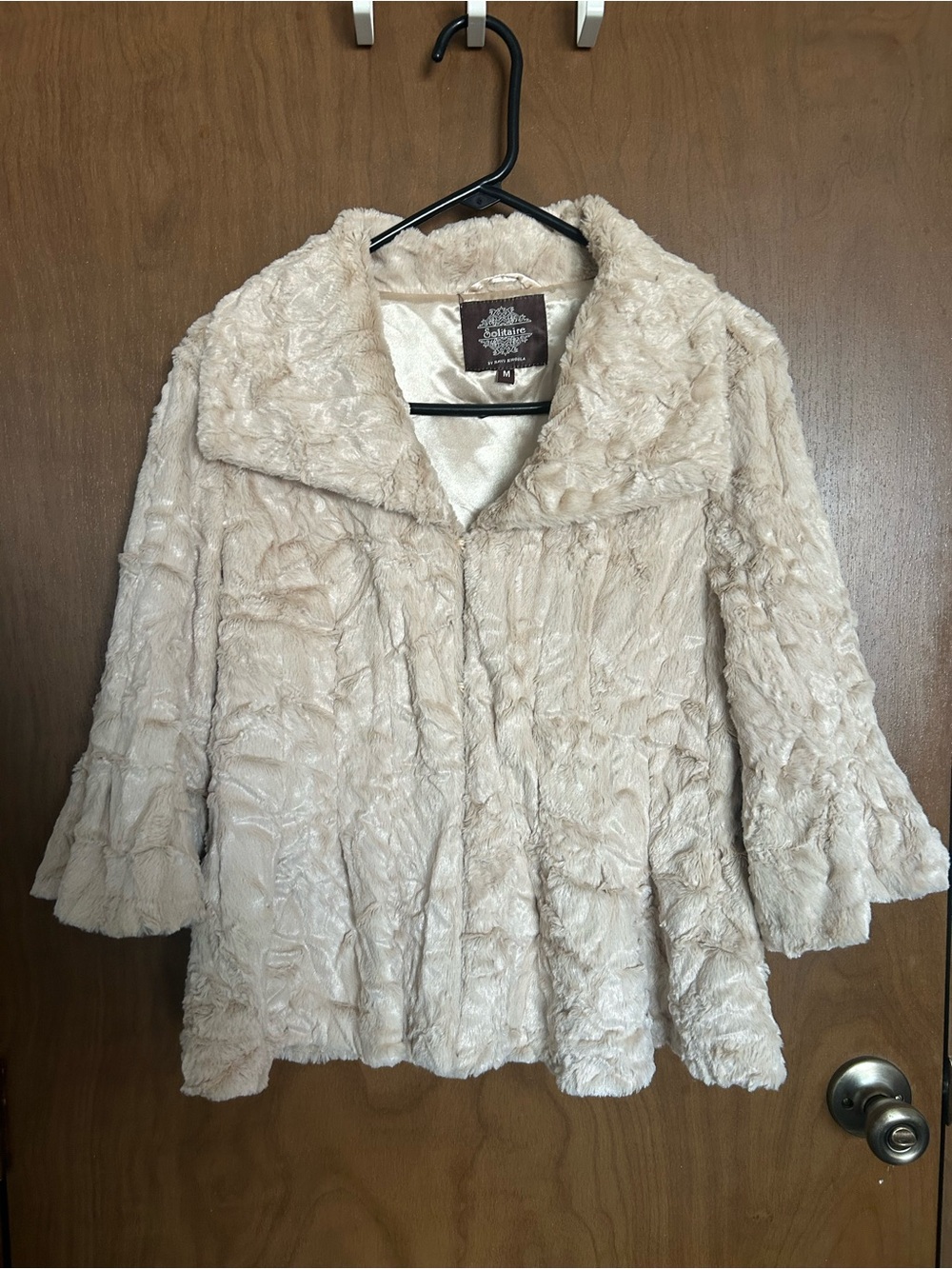 Solitaire Cream Teddy Faux Fur Jacket